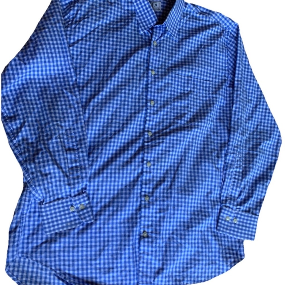 Peter Millar Blue Poppy Leven Performance Twill Sport Shirt